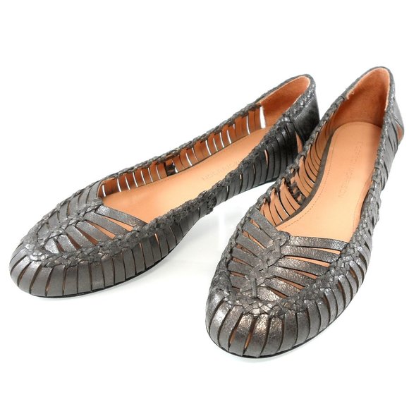 NIB$350 Sigerson Morrison Brian Woven Leather Cut-out Straps Ballet Flats 6 - Picture 13 of 14
